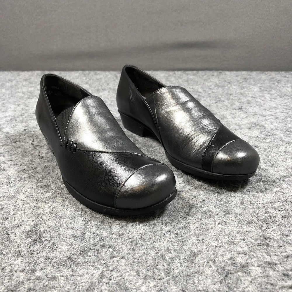 Munro Shoes Womens Size 9.5‎ N Black Leather Slip On Comfort 5984 Loafers Casual